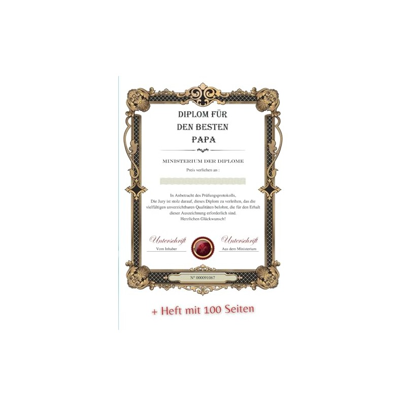Diplom für den Besten Papa: Geschenkidee