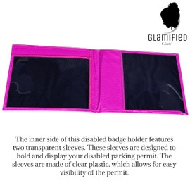 Soft Leather Disabled Badge Holder Wallet Disability Parking Badge Cover Holder by Glamified Disabled Blue Badge Display Holder (Pink)