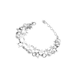 COLORFUL BLING Y2K Star Pearl Beaded Chain Adjustable Aesthetic Bracelet Necklace Chain Choker Grunge for Women Jewelry Gifts Punk Gothic Link Dainty Transparent Star Cool-1