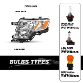 SOCKIR - For 2007 2008 2009 2010 Ford Edge [Halogen Type] OEM Headlight Headlamp Assembly Pair Set FO2503228 FO2502228 (Left+Right)