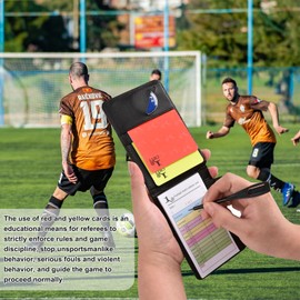 JasCherry Football Sports Referee Cards Set PCV Red Card Yellow Card with Referee Whistle Trainer Bag Score Book Pencil
