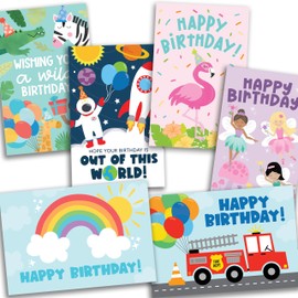 Hadley Designs 24 Kids Birthday Cards Assortment - 4x6 Happy Birthday Cards Bulk With Envelopes, Greeting Card, Kids Bday Card