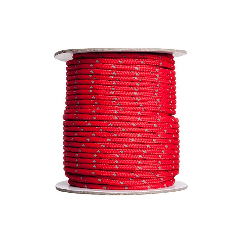Relags Tent Reflective Rope Slip Lead, Red, 30 m x