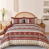 Dinjoy Red Boho Comforter Set Queen,7 Piece Bed in a