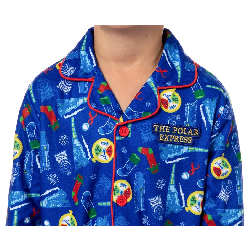 INTIMO The Polar Express Christmas AOP Icons Sleepwear Button-Up Coat