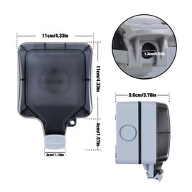 Outdoor Outdoor Socket Waterproof IP66 Socket 1-Way with Hinged Lid - Lockable Outdoor Socket for Garden, Kitchen, Garage and Outdoor Laundry