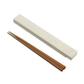 Sabu 414008 Hanagomo Chopsticks & Case, White