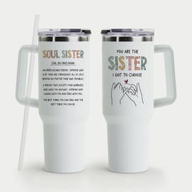 MAHOMAY Sister Gifts from Sisters- Gift for Sister Cup - Christmas Birthday Gift Ideas for Sister - Sister Gift 40oz Tumbler with Handle