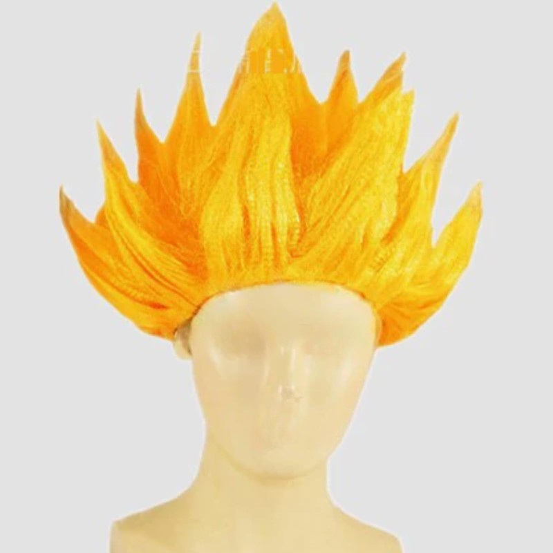 WELCOLLE Cosplay Anime Character Costume Saiyan Wig Gold Wig