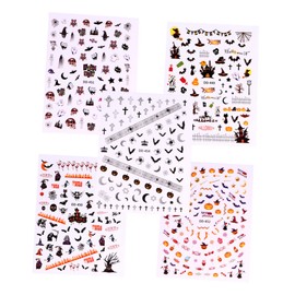 FOMIYES Nail Art Stickers 3D Decals Ghost Witch Pumpkin for DIY Nails Decor Ladies