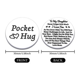 Daughter Gifts from Mom Dad, Christmas Stocking Stuffers for Daughter, Pocket Hug Token Gifts for Daughter, To My Daughter from Dad Mom, Daughter Birthday Gifts, 18th 21th Birthday Gifts for Girls