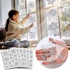 Taspire 190Pcs Glitter Snowflake Window Stickers Silver, Reusable Self Clings