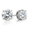Small Solid 925 Sterling Silver Cubic Zirconia CZ Solitaire Stud
