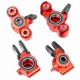 Aluminum Front Knuckles Steering Blocks & Rear Hub Stub Axle Carriers for ARRMA 1/8 Kraton Notorious Outcast 6S 4WD BLX, Aluminum Alloy Steering Hop Ups, Caster C-Hubs Replaces of AR330505 AR330404