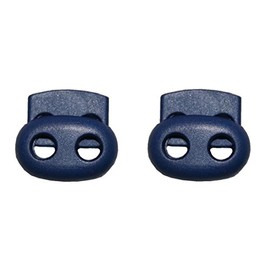 B2Q Cord Locks Cord Clamp Oval 2 Holes Blue Pack of 2 (0132)