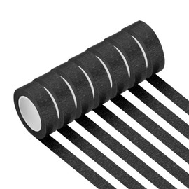 PATIKIL Black Masking Tape 9/16 Inch x 14 Yards, 7 Rolls Color Code Labeling Painters Tape for Arts Crafts Wall Painting Science Lab Organizing