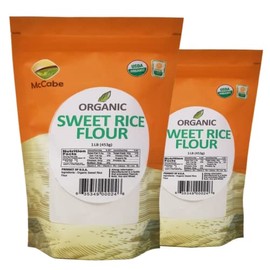 McCabe Organic Sweet Rice Flour - Gluten Free Organic Glutinous Rice Flour | Sweet Rice Flour for Baking | Rich in Fibers and Minerals | USDA and CCOF Certified Organic | Product of USA | 1Lbs Pack of 2