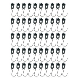 50 Set Greenhouse Hooks Hanger Greenhouse Fixing Clips with Stainless Steel S Hooks for Gardens Terraces Balconies