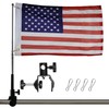 Boat American Flag Pole Kit,12''x18'' Pontoon Boat Flags,US Flag Holder