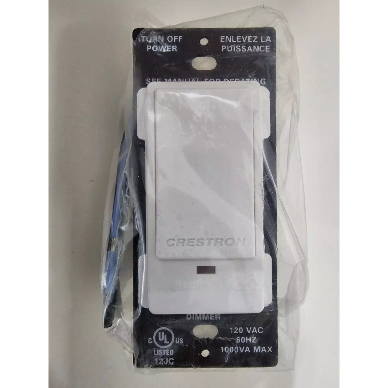 Crestron CLW-SLVD1RFW Wall Dimmer Switch White Blank Wall Mount 1