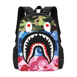 MVGKTGOQ Backpack Shark Camo Backpack Travel laptop bag Stylish and durable both for men and women 17 inch (Shark Camo Backpack 1)