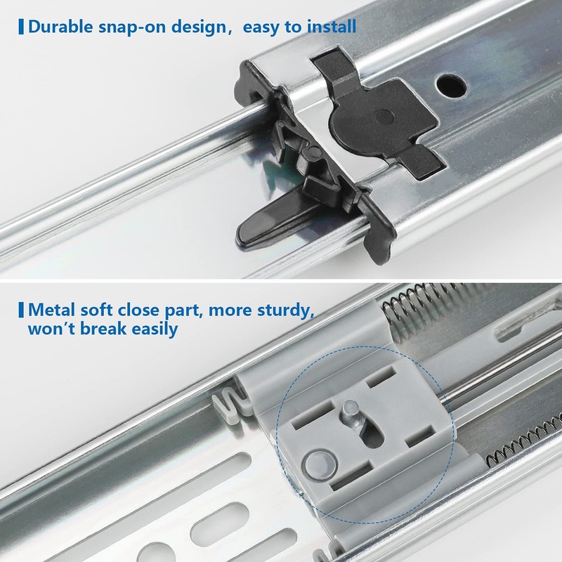 homdiy 10 Pair Soft Close Drawer Slides, 16 Inch 20
