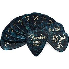 Fender® 351 Shape Classic Picks Celluloid Picks - Shape: 351 - Pack of 12 - Thickness: X-Heavy - Colour: Ocean Moto
