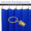 Pack of 30 Curtain Rings with Hooks - Gold Curtain