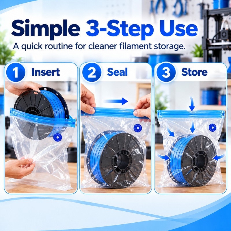 10-Pack 3D Printer Filament Vacuum Storage Bags for PLA, ABS