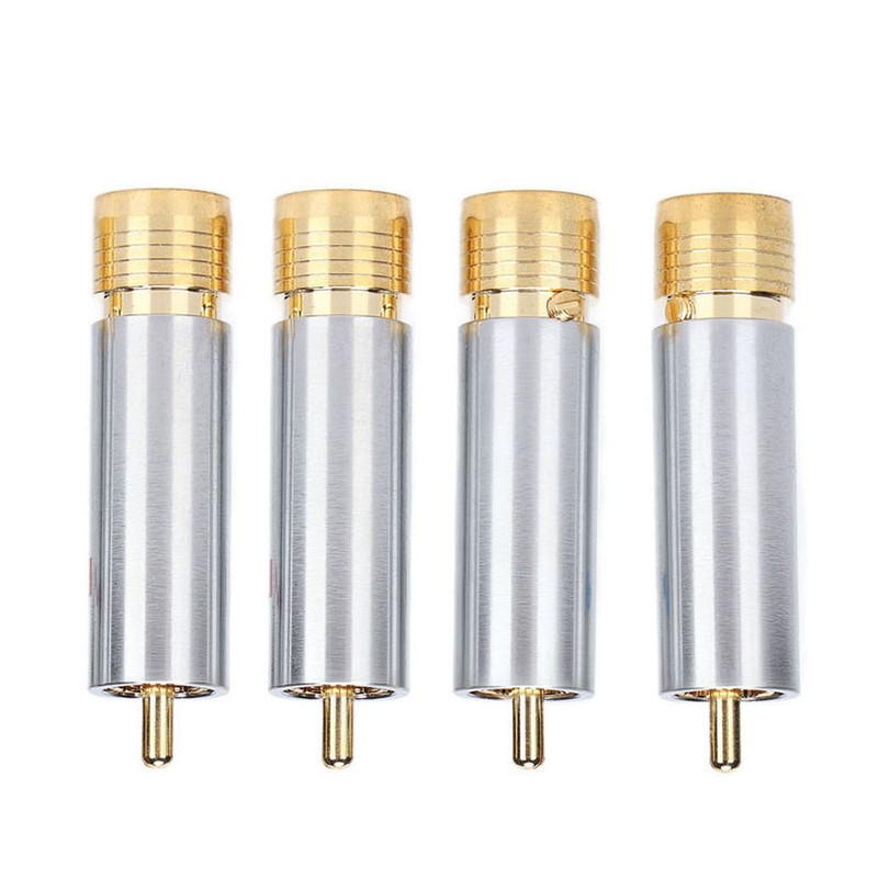 4PCS Preffair/R1722 Audio Connector Gold Plated Self Locking Solderless RCA