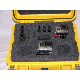 Pelican™ Yellow Pelican 1400 4 cam GoPro Hero 11 10 9 8 7 6 5 4 2 3+ 3 case nameplate