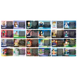 NewEights Bible Emotions Fun Facts Learning Cards (1 Set x 12 Cards) - Christian Theme Collection & Gift with Motivational Scripture Based Messages