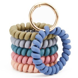 fensong 6-Color Elastic Spiral Keychain, Durable and Waterproof, is an Ideal Choice for Daily Hands-Free use in Saunas, Swimming Pools, Gyms, and Outdoor Sports