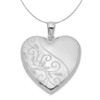 The Black Bow Sterling Silver 24mm Scrolled Heart Family Locket