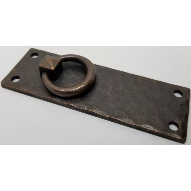 Furniture Knowledge VERTICAL Hammered Forged Brass Mission DOOR PULL Antique