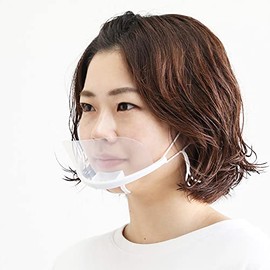 3R SYSTEMS Mouse Shield, Transparent Mask, Transparent Shield Mask, 10 Pieces, Face Shield, Clear Mask, Protective Shield, Non-Fog, Splash, Discreet, Lightweight, Earhook (Clear)