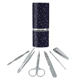 Stars and Zodiac Constellations Pattern Stainless Steel Manicure Pedicure Grooming Beauty Care Travel Kit