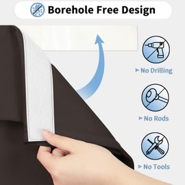 OutdoorLines Blackout Sidelight Curtains for Front Door, Privacy Thermal Insulated Tie up Side Door Narrow Window Treatments Panel, W12 x L68 inch, Dark Brown, 1 Panel