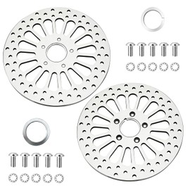Harley - Rotores de freno delanteros y traseros de 11.5 pulgadas, 2 piezas, compatibles con Harley motocicleta Sportster Softail Dyna Fat Boy y otros modelos, discos de freno de acero inoxidable