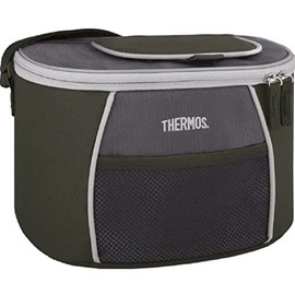 Thermos E5 6 Can Soft Cooler, Grey/Green, E5CAN6
