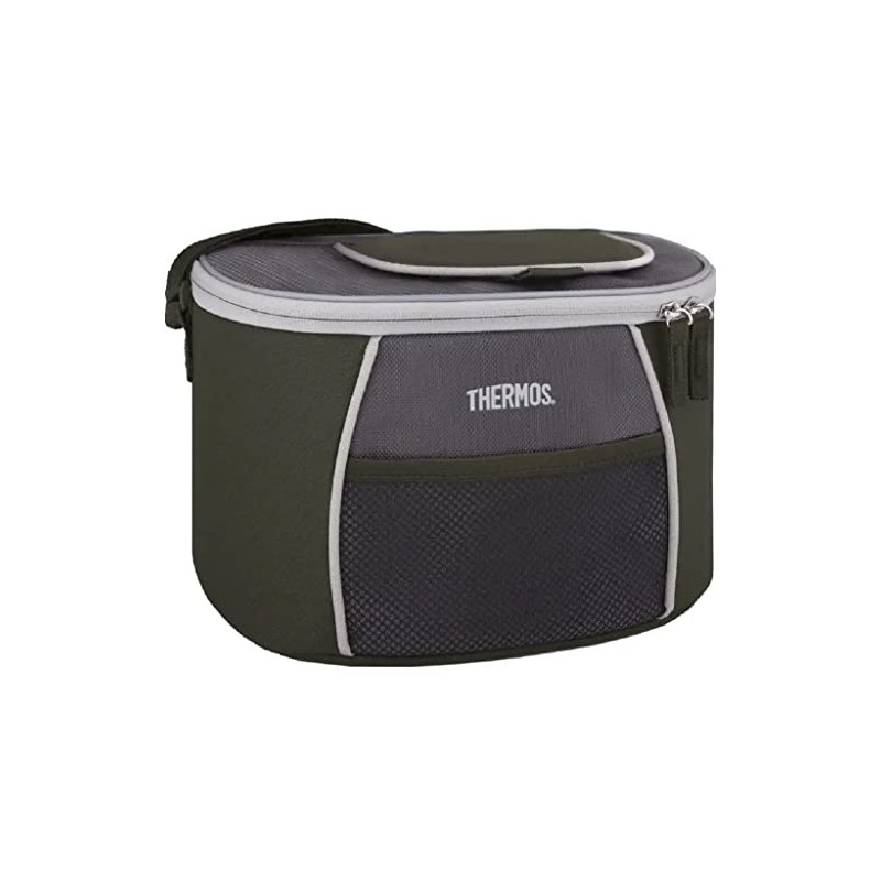 Thermos E5 6 Can Soft Cooler, Grey/Green, E5CAN6