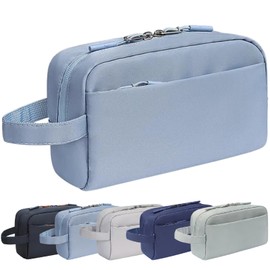 Travel Essentials Tech Pouch, Electronics Organizer Travel Case - Waterproof Cord Organizer Bag with Multiple Compartments for Chargers, Cables, Portable & Lightweight (Light Blue)