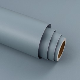 Stickyart Grayish Blue Wallpaper Peel and Stick Contact Paper for Cabinets Drawers Textured Peel and Stick Modern Wallpaper Removable Self Adhesive Wall Paper for Table Bedroom Wall Coverings 12"x160"