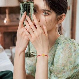 UNIFT Pentagram Sun Bracelet For Women & Men Stainless Steel Hollow Out Supernatural Double Rope Bracelet Charms Bracelet Wicca Jewelry Gifts (gold)