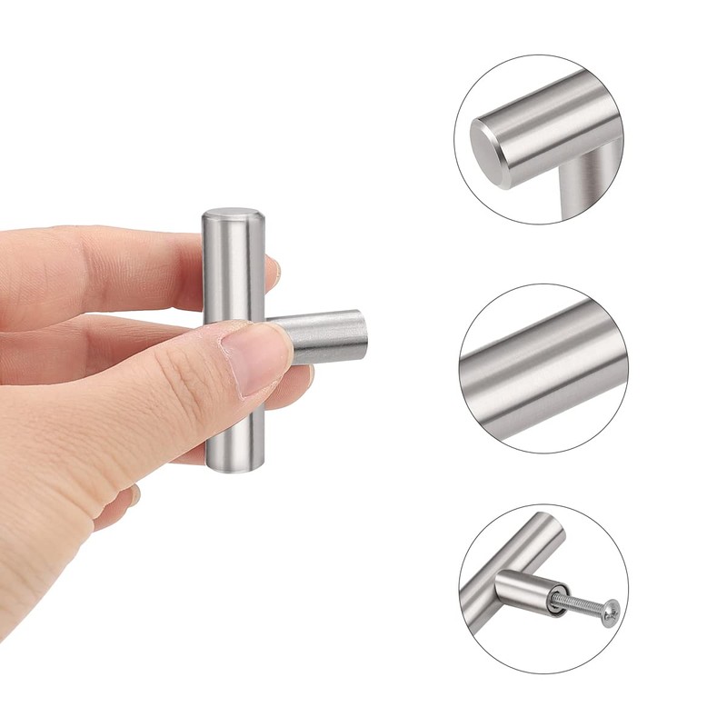 PinLin 5 Pack Kitchen Door Knobs Single Hole Brushed Nickel