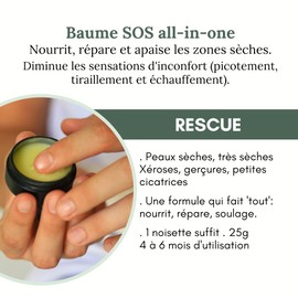 LES HUILETTES - SOS All-in-One Balm - Ultra nourishing and all-in-one - For lips, dry areas on the face and body. Small size, easy to carry and take anywhere.