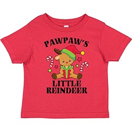 inktastic Christmas Pawpaw's Little Reindeer with Candy Canes Toddler T-Shirt 7 Red 37fa4