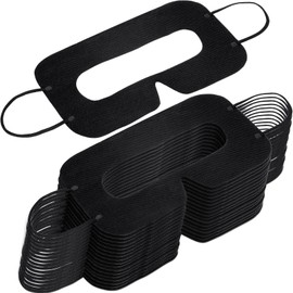 Treela 200 Pcs Disposable VR Face Mask Breathable Cover for VR Nonwoven Fabric Sanitary Eye Mask, Eye Cover Pad (8 x 4 Inch,Black)