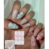 Half Chrome Hearts Cross Handmade Nail Tips - Square /