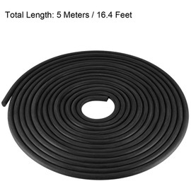 MACHSWON Foam Rubber Seal Weather Strip 6mm Diameter 5 Meters, for Marine Home Cases Door Window and Hatch, Round Draught Excluder Seal Strips Soundproofing Waterproof Seal, Black